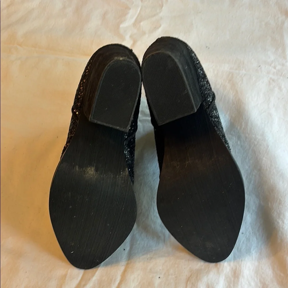 Not Rated Black Glitter Ankle Boots Sz 6.5